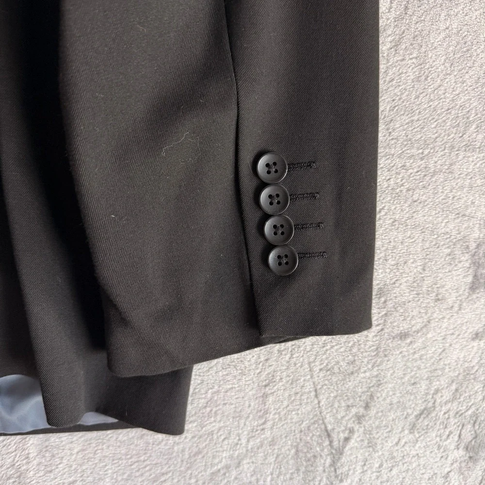 Haggar‎ Men's Black Two Button Classic Fit Blazer Suit Jacket Size 46R